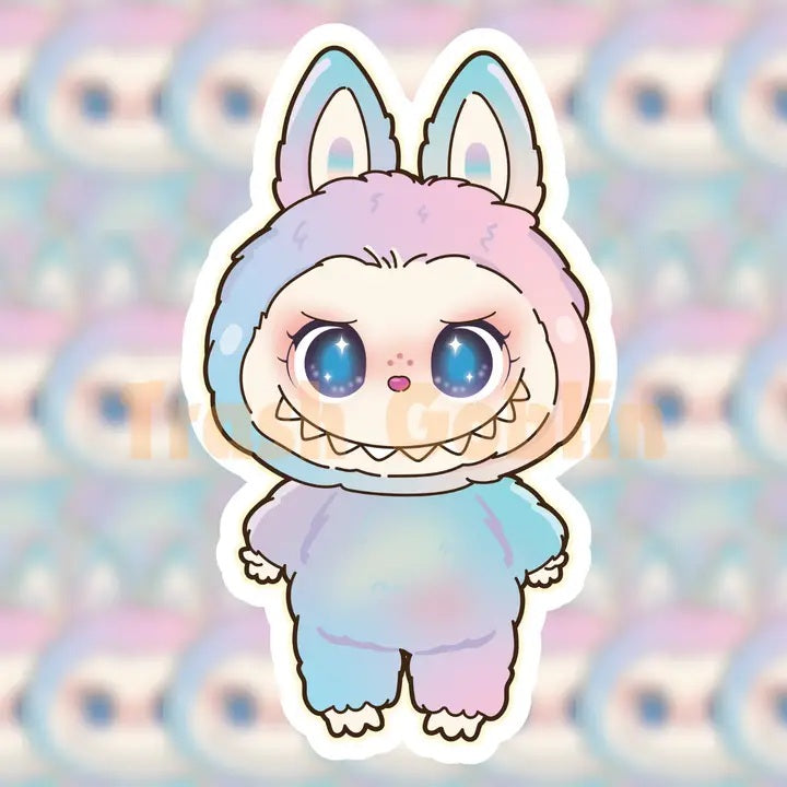 Labubu Pastel Rainbow Die Cut Sticker