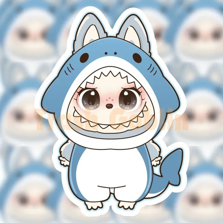 Labubu Shark Die Cut Sticker
