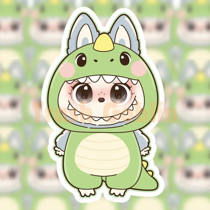 Labubu Dinosaur Die Cut Sticker