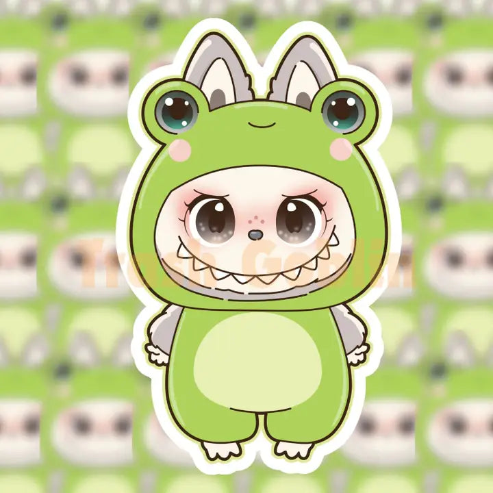 Labubu Frog Die Cut Sticker