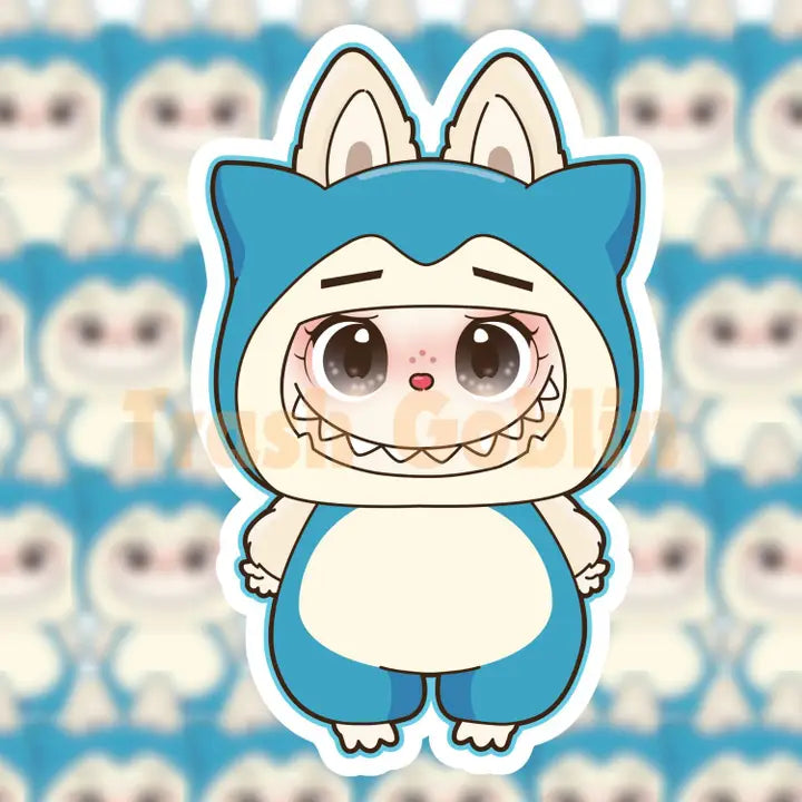 Labubu Snorlax Die Cut Sticker