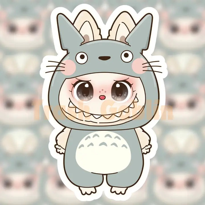 Labubu Totoro Die Cut Sticker
