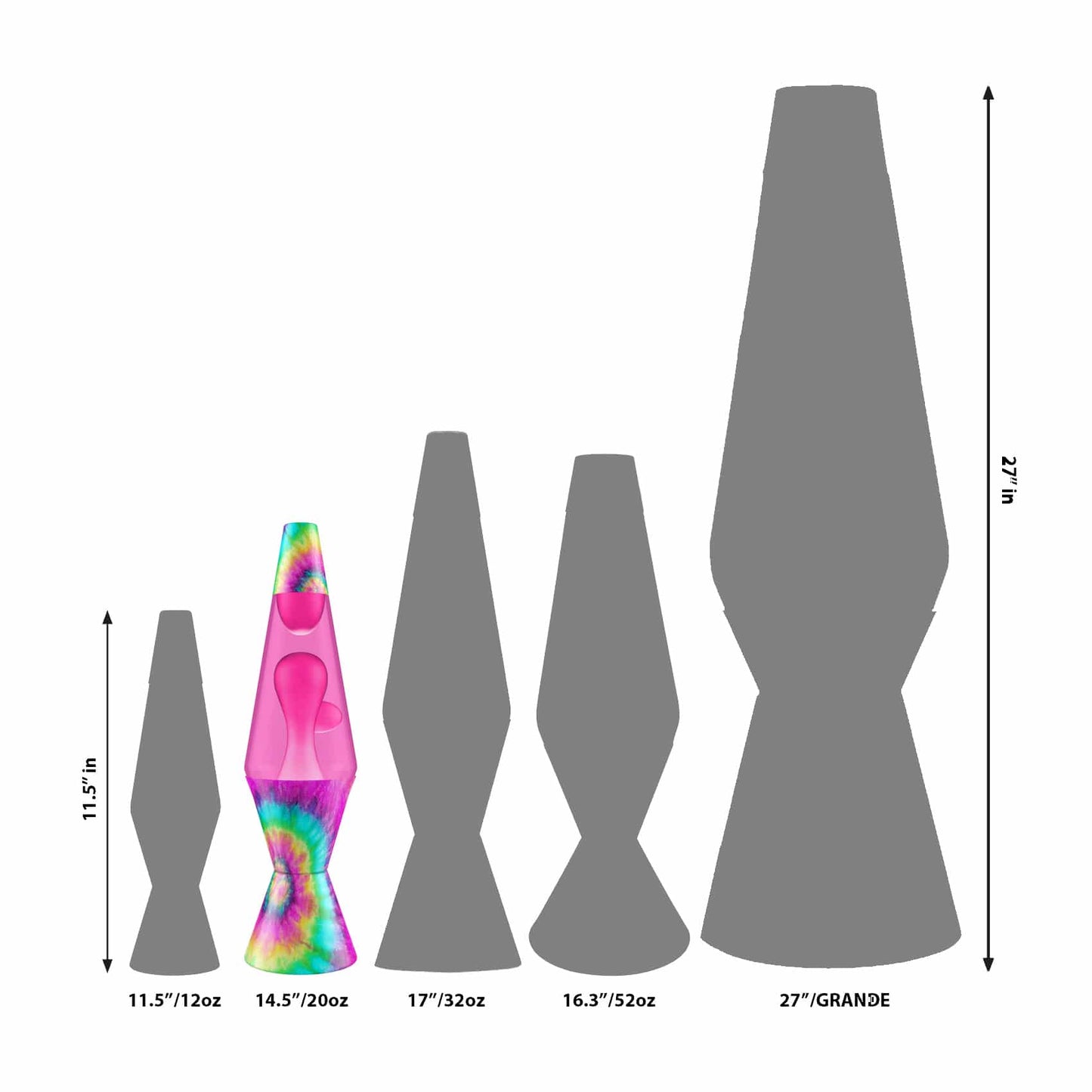 Lava Lamp Pink Tie Dye XL 14.5"