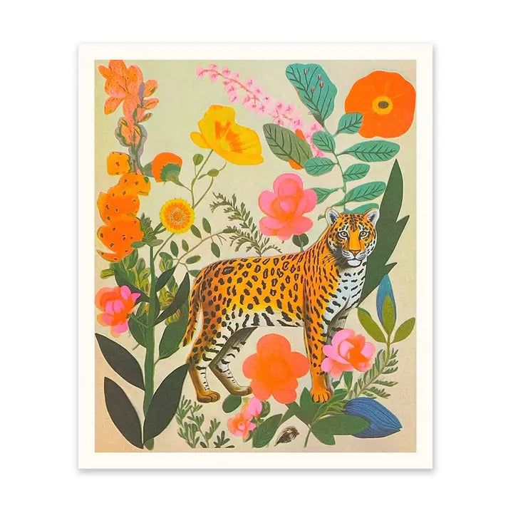 Leopard Collage Risograph Print 10x12