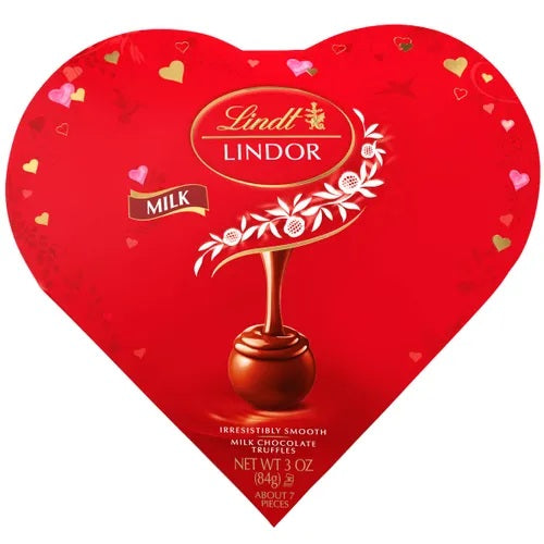 Lindt Lindor Milk Chocolate Truffles Heart Box 3 oz