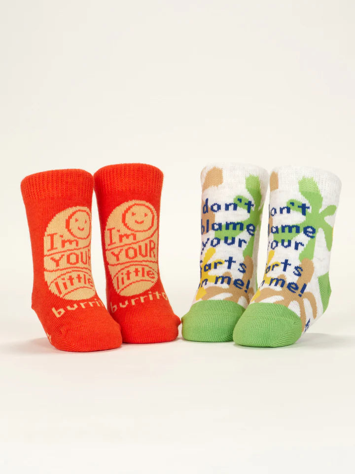 Little Burrito & Don't Blame Your Farts Baby Socks Pack Of 2