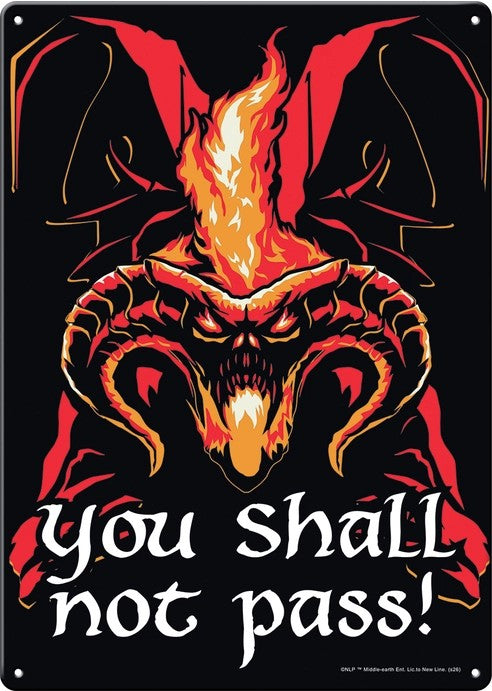 Lord Of The Rings You Shall Not Pass Metal Sign