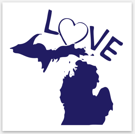 Love Michigan Vinyl Sticker