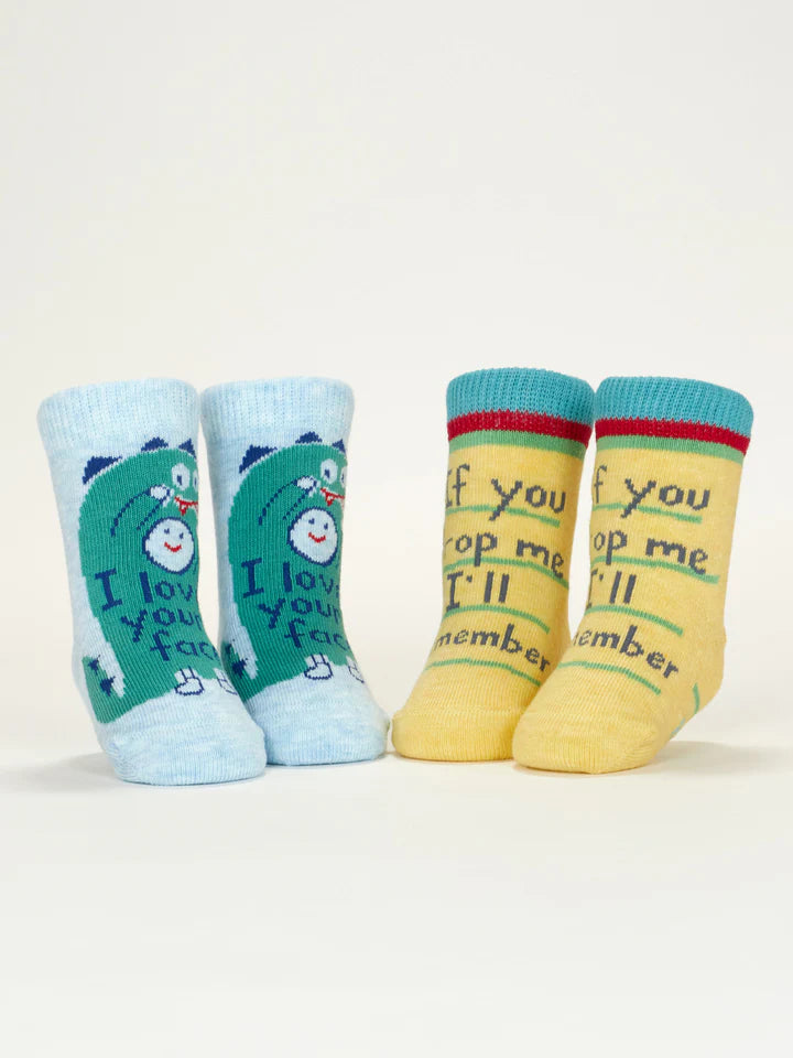 Love Your Face & Drop Me I'll Remember Baby Socks Pack Of 2