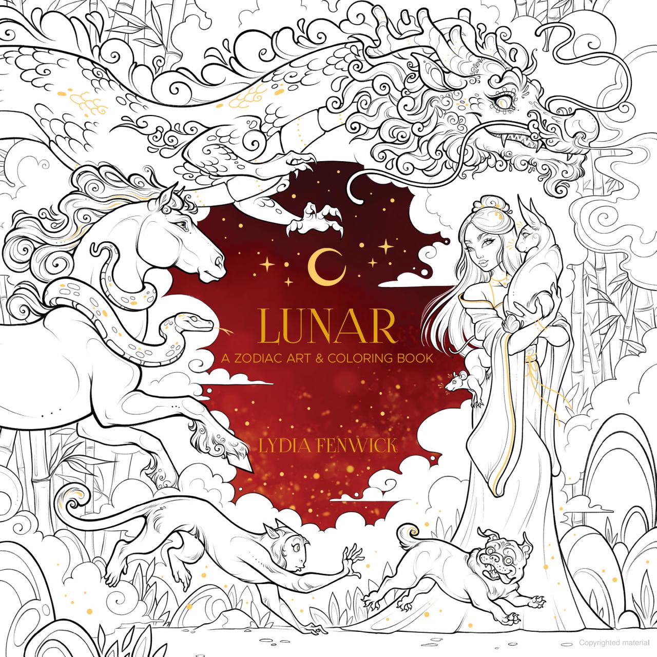 Lunar Zodiac Art & Coloring Book