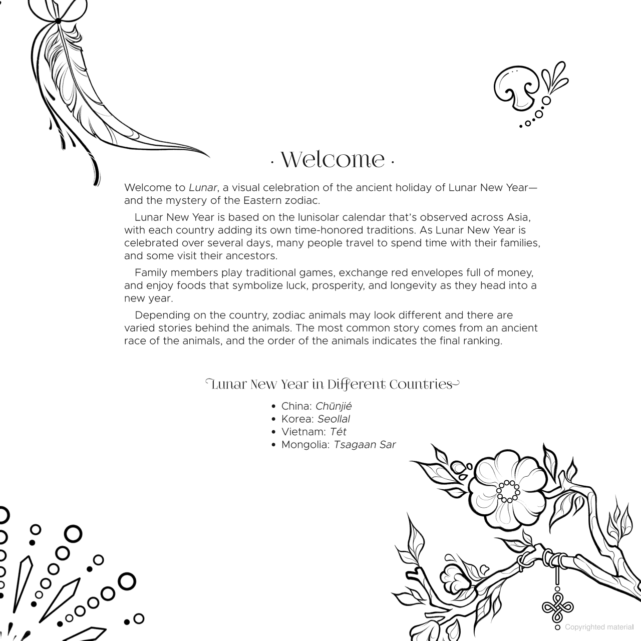 Lunar Zodiac Art & Coloring Book