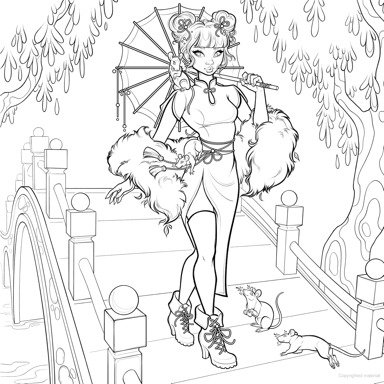 Lunar Zodiac Art & Coloring Book