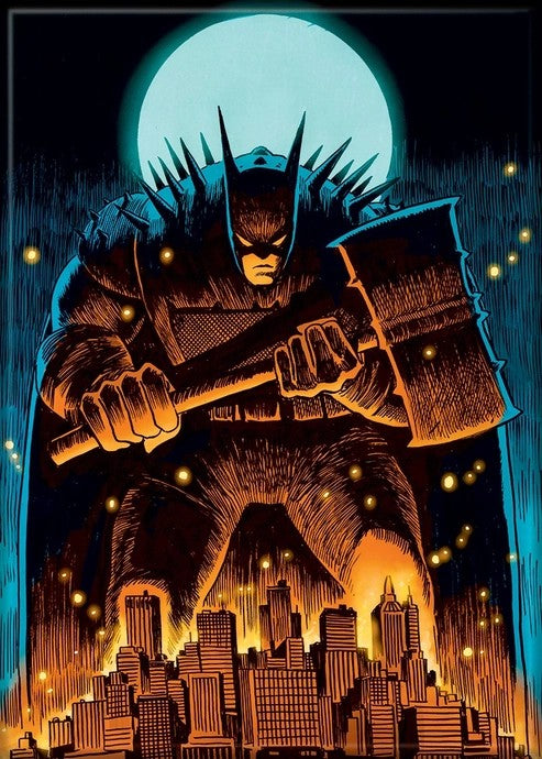 MAGNET DC Comics Batman With Hammer Over Gotham