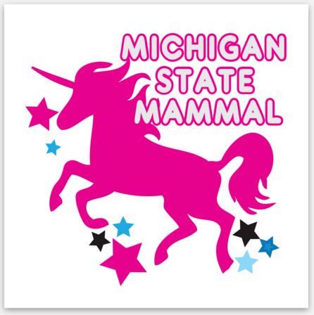 Michigan State Mammal Unicorn Vinyl Sticker