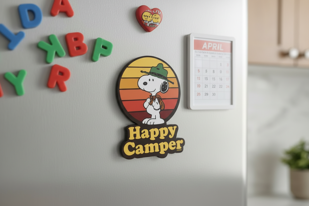 Magnet Peanuts Snoopy Beagle Scouts Happy Camper Chunky