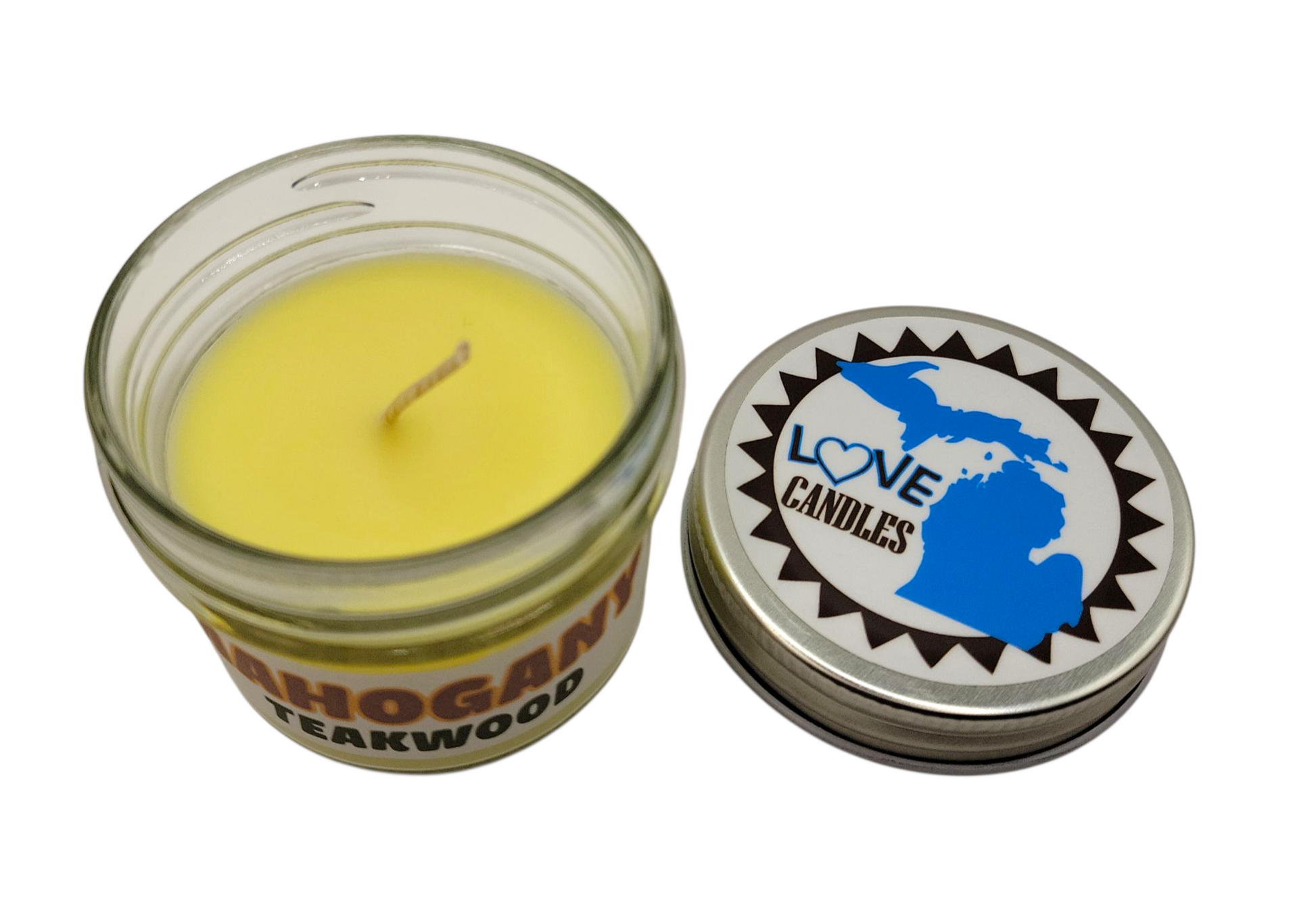Mahogany Teakwood Candle Love Michigan Candle 4 oz