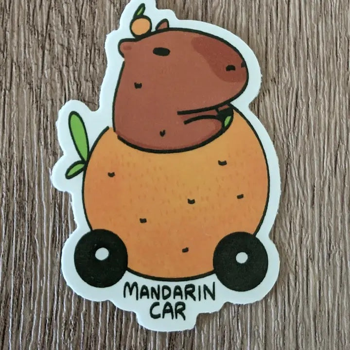 Mandarin Capybara Sticker