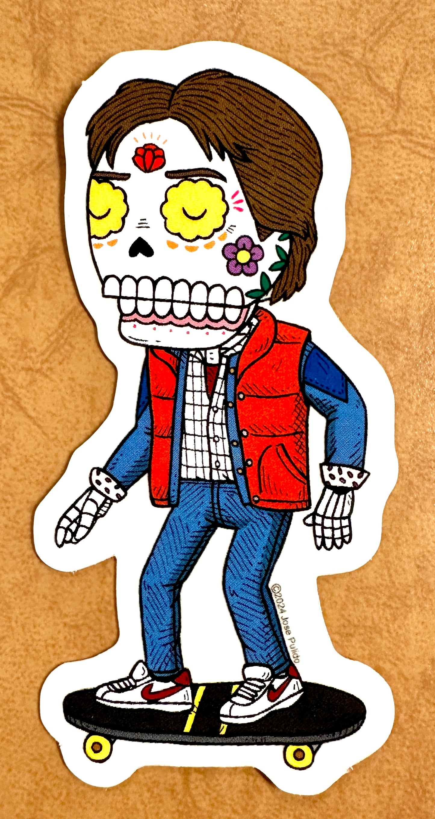 Marty McFly Sugar Skull Sticker