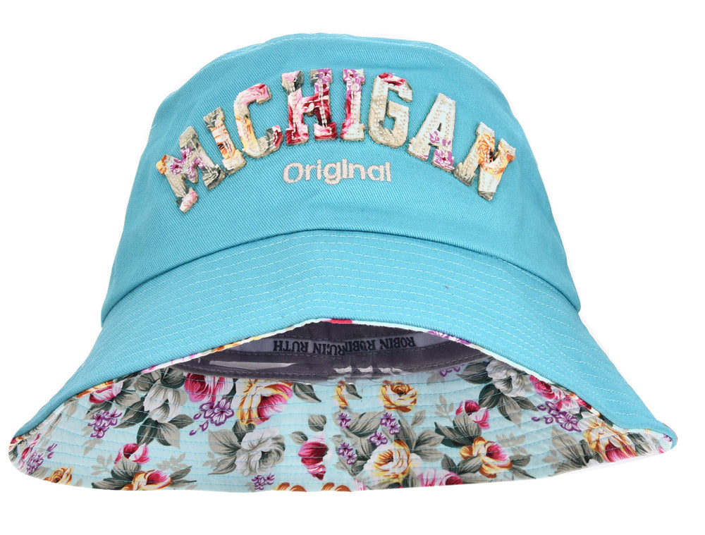 Michigan Blue Floral Bucket Hat