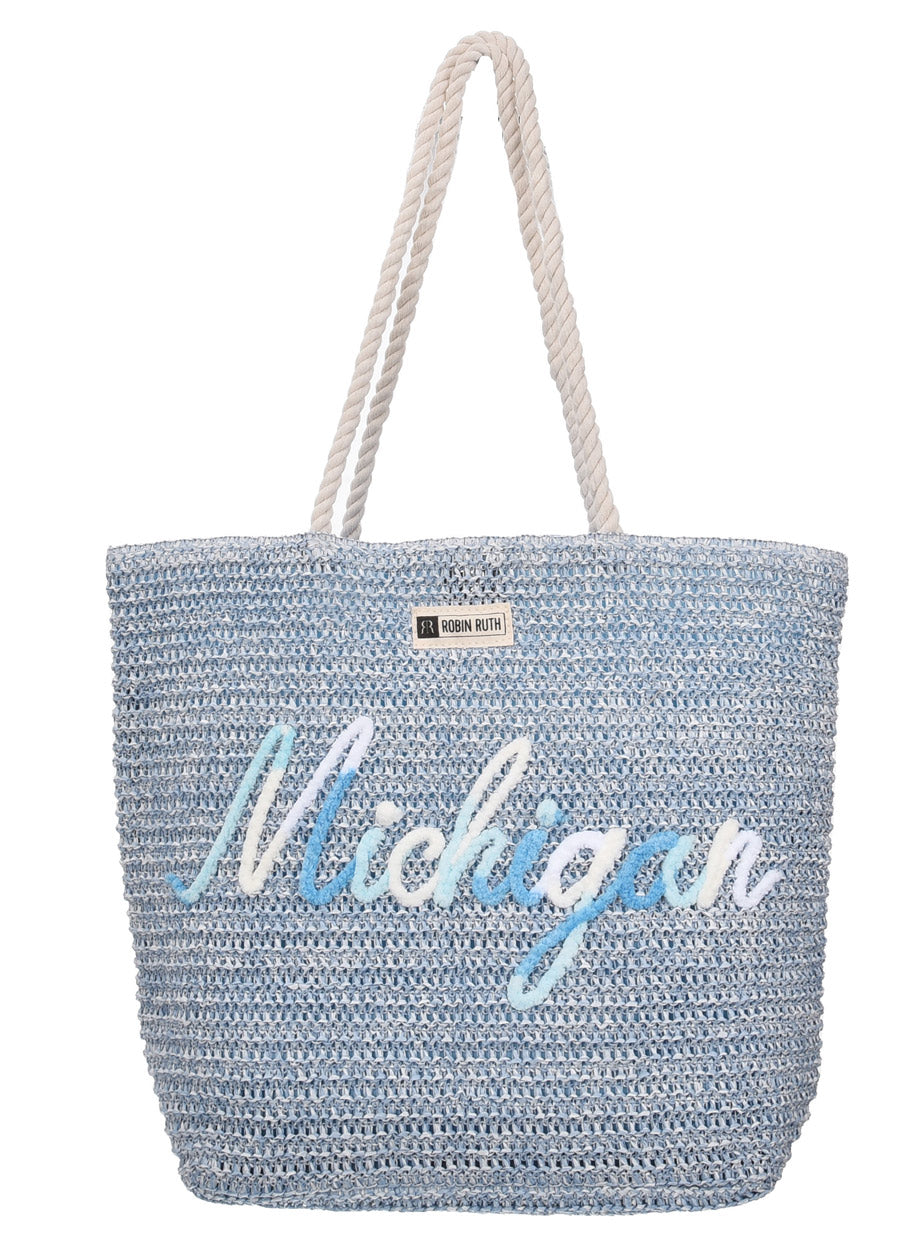 Michigan Blue Rope Beach Bag