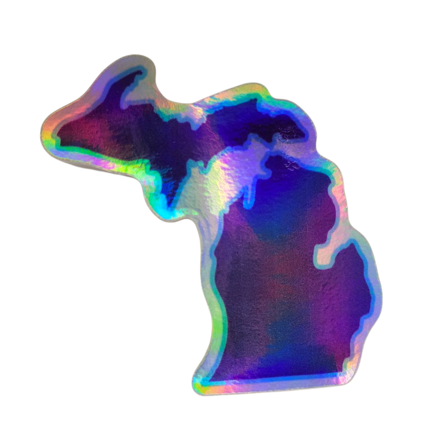 Michigan Die Cut Holographic Vinyl Sticker