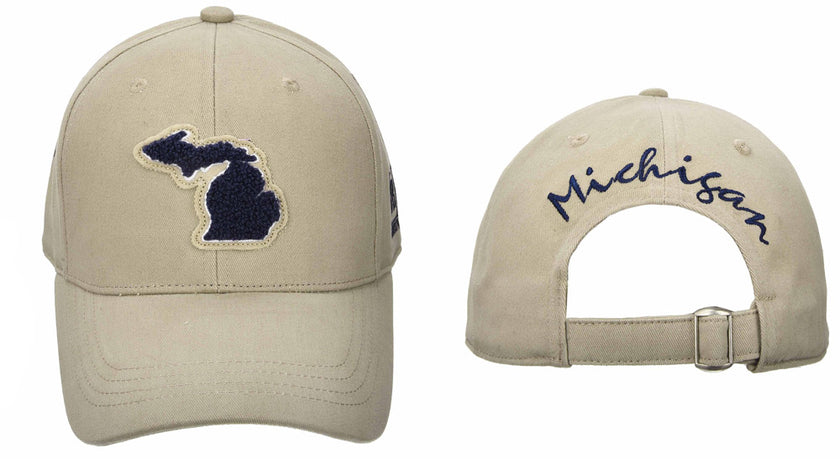 Michigan Map Embroidery Baseball Cap