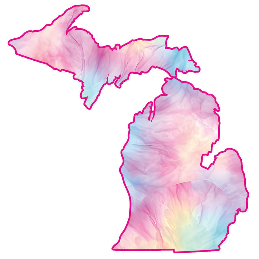 Michigan Pink Tie Dye Sticker