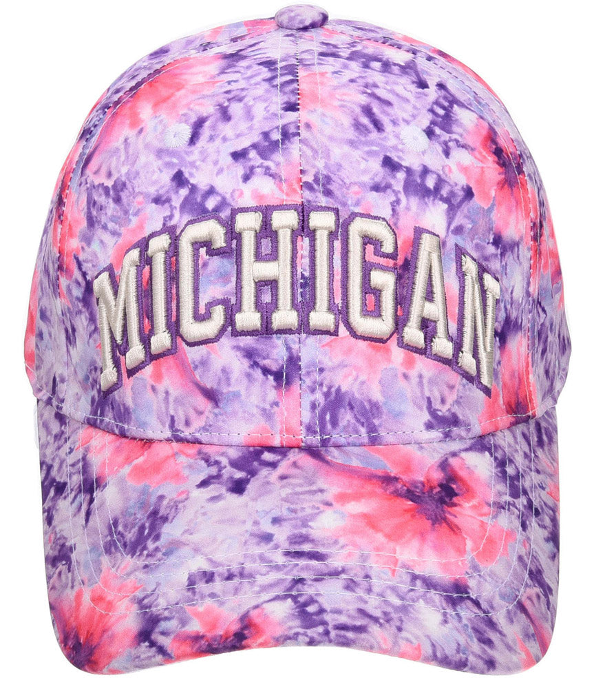 Michigan Purple Floral Baseball Cap