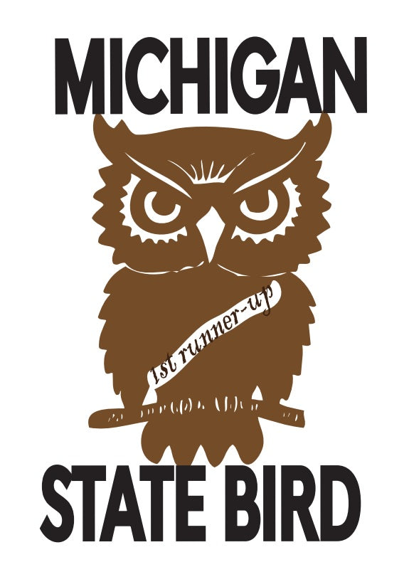 Card Michigan State Bird Owl
