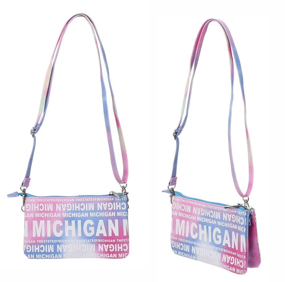 Michigan Bubble Gum Tie Dye Crossbody Bag