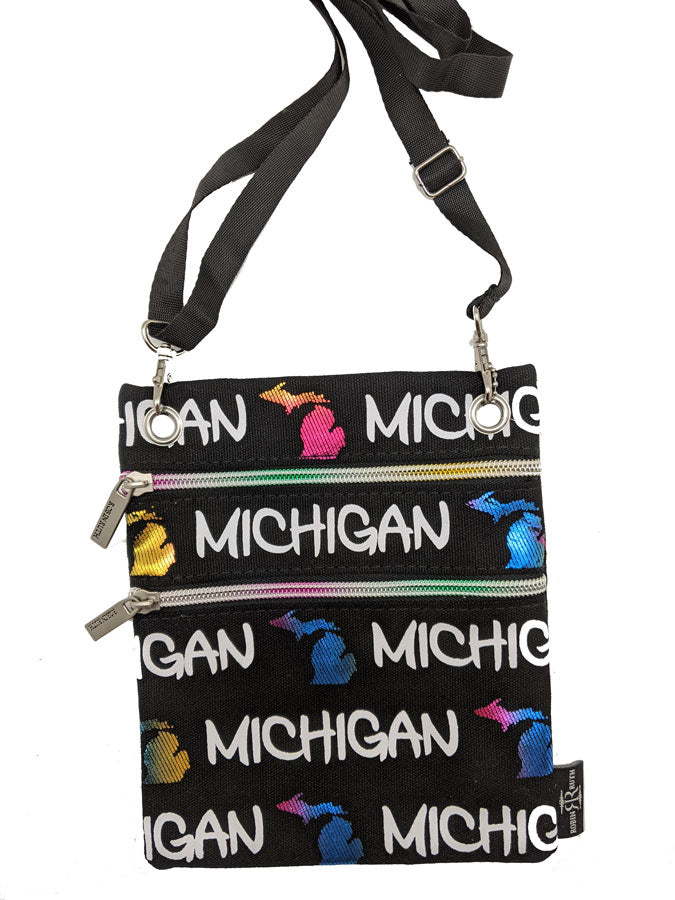 Michigan Map Icon Neck Wallet
