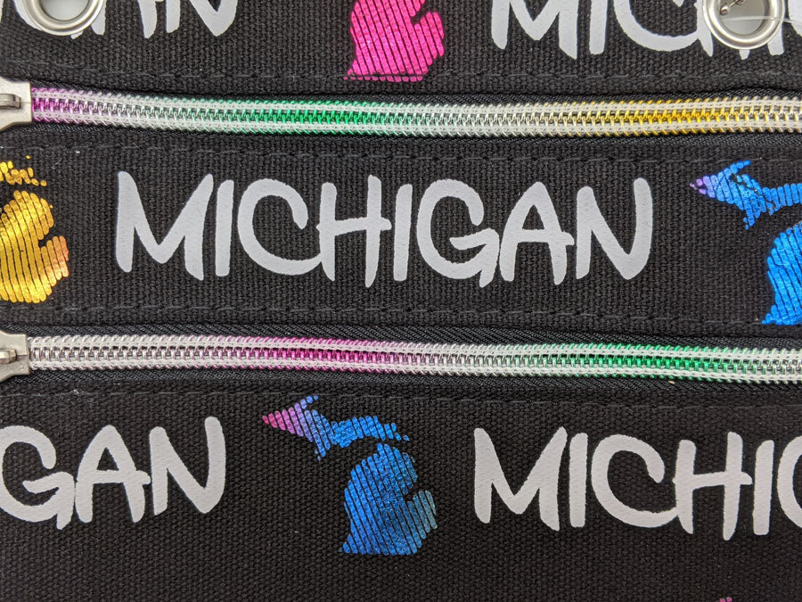 Michigan Map Icon Neck Wallet