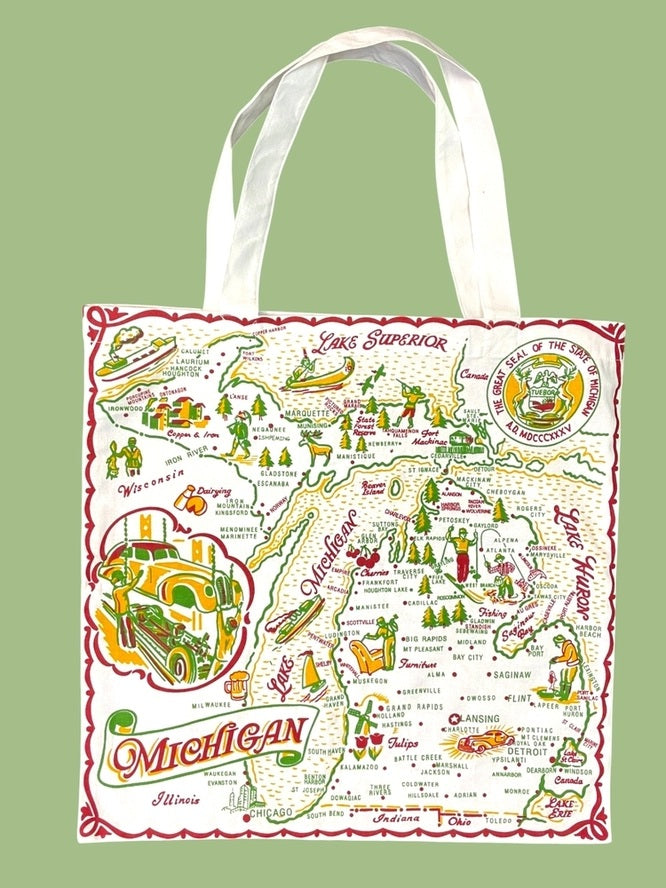 Michigan Map Tote