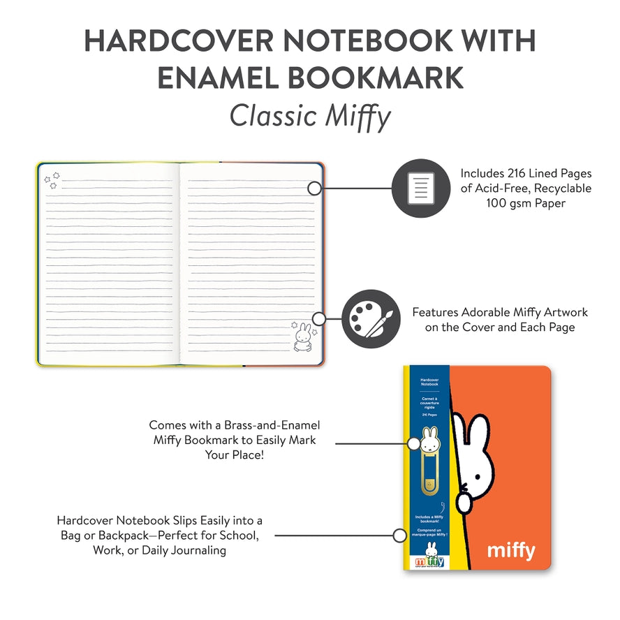 Miffy Hard Covered Journal With Enamel Bookmark