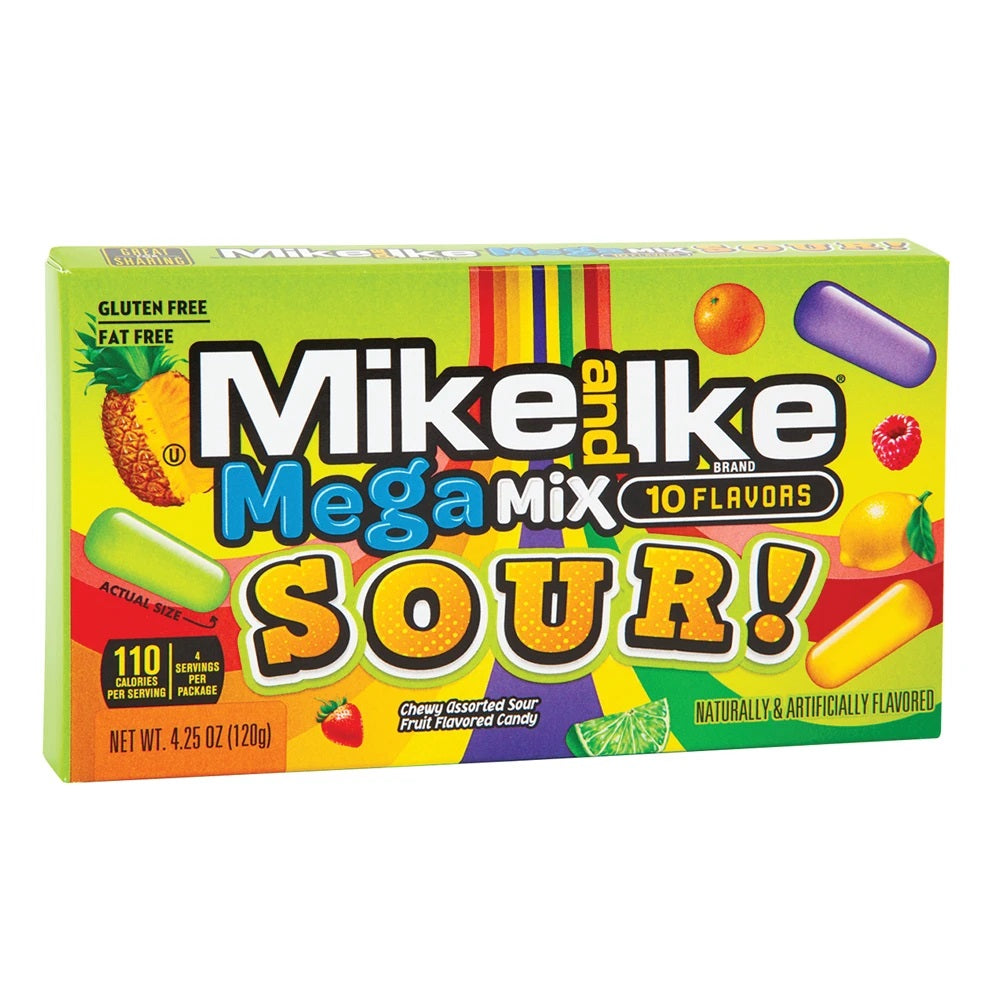 Mike And Ike Sour Mega Mix Theater Box 4.25 oz