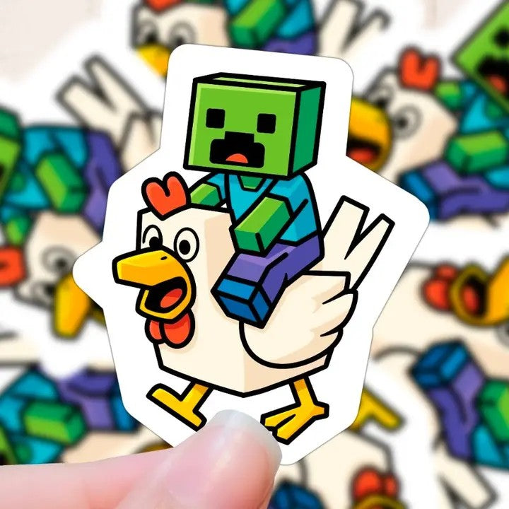 Minecraft Chicken Jockey Sticker