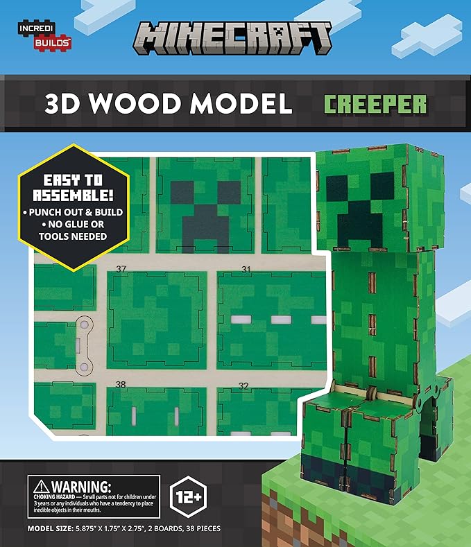 Minecraft Creeper IncrediBuilds 3D Wood Model