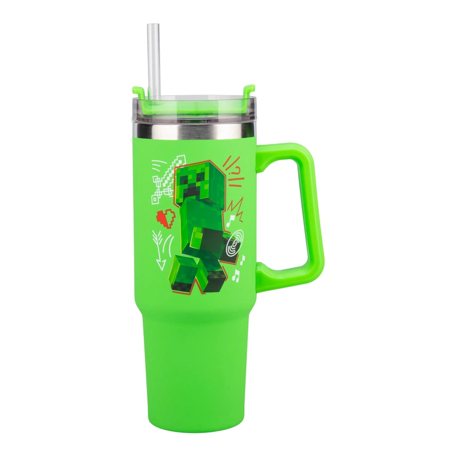 Minecraft Green Insulated Cup And Straw 900 ml