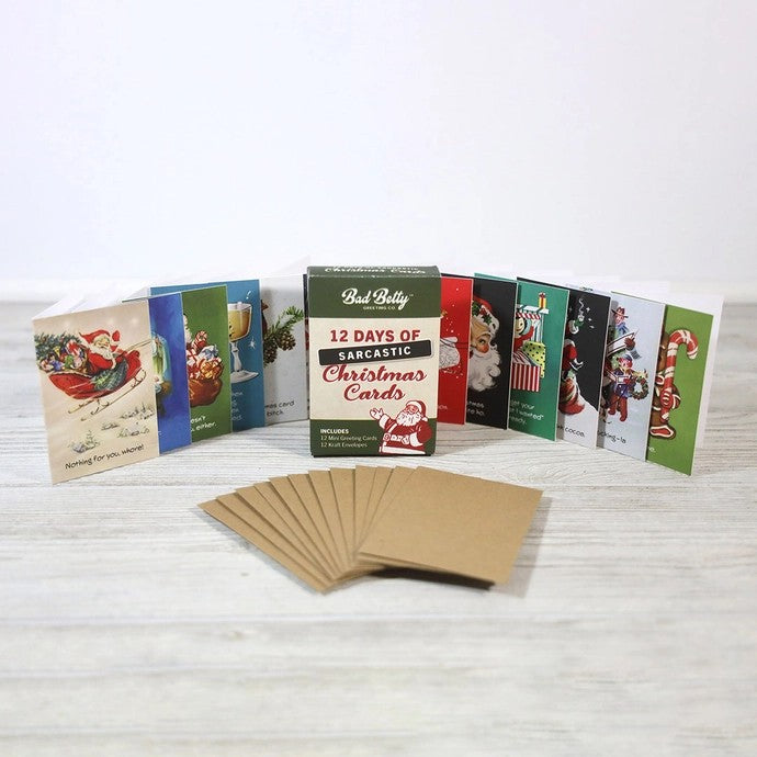 Mini 12 Days of Sarcastic Christmas Set Of 12 Card Pack