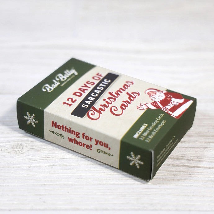 Mini 12 Days of Sarcastic Christmas Set Of 12 Card Pack