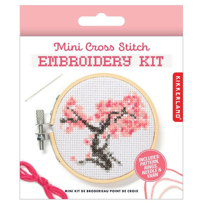 Mini Cherry Blossom Cross Stitch Embroidery Kit