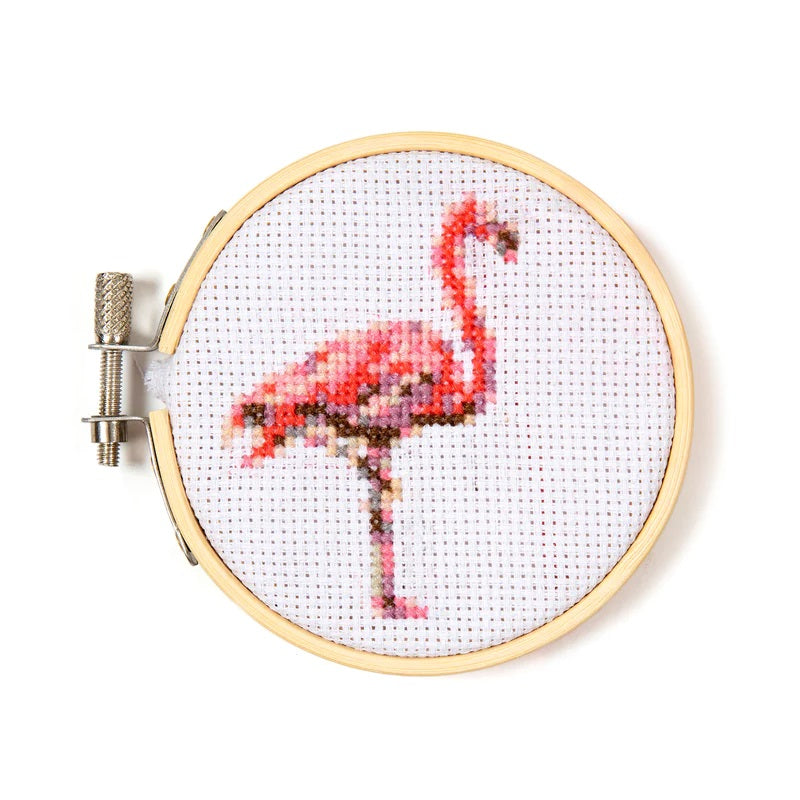 Mini Flamingo Cross Stitch Embroidery Kit