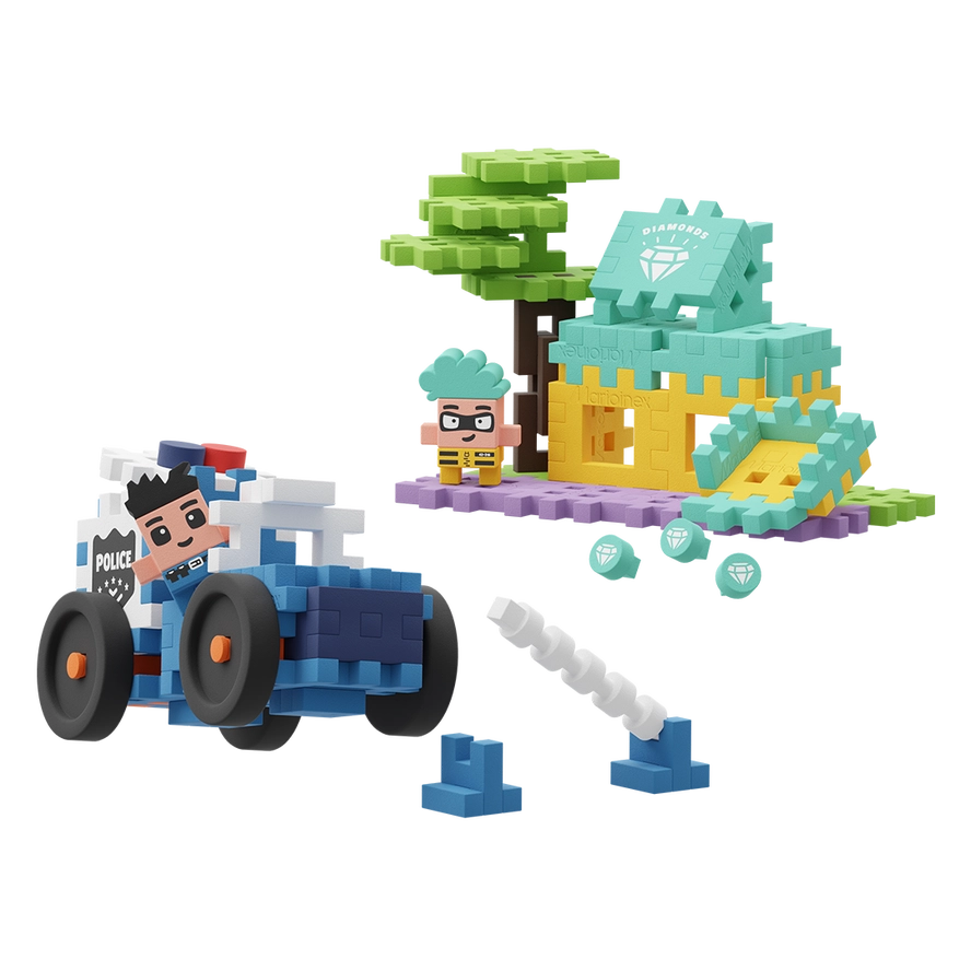 Mini Waffle City Police Car & Jewelry Store