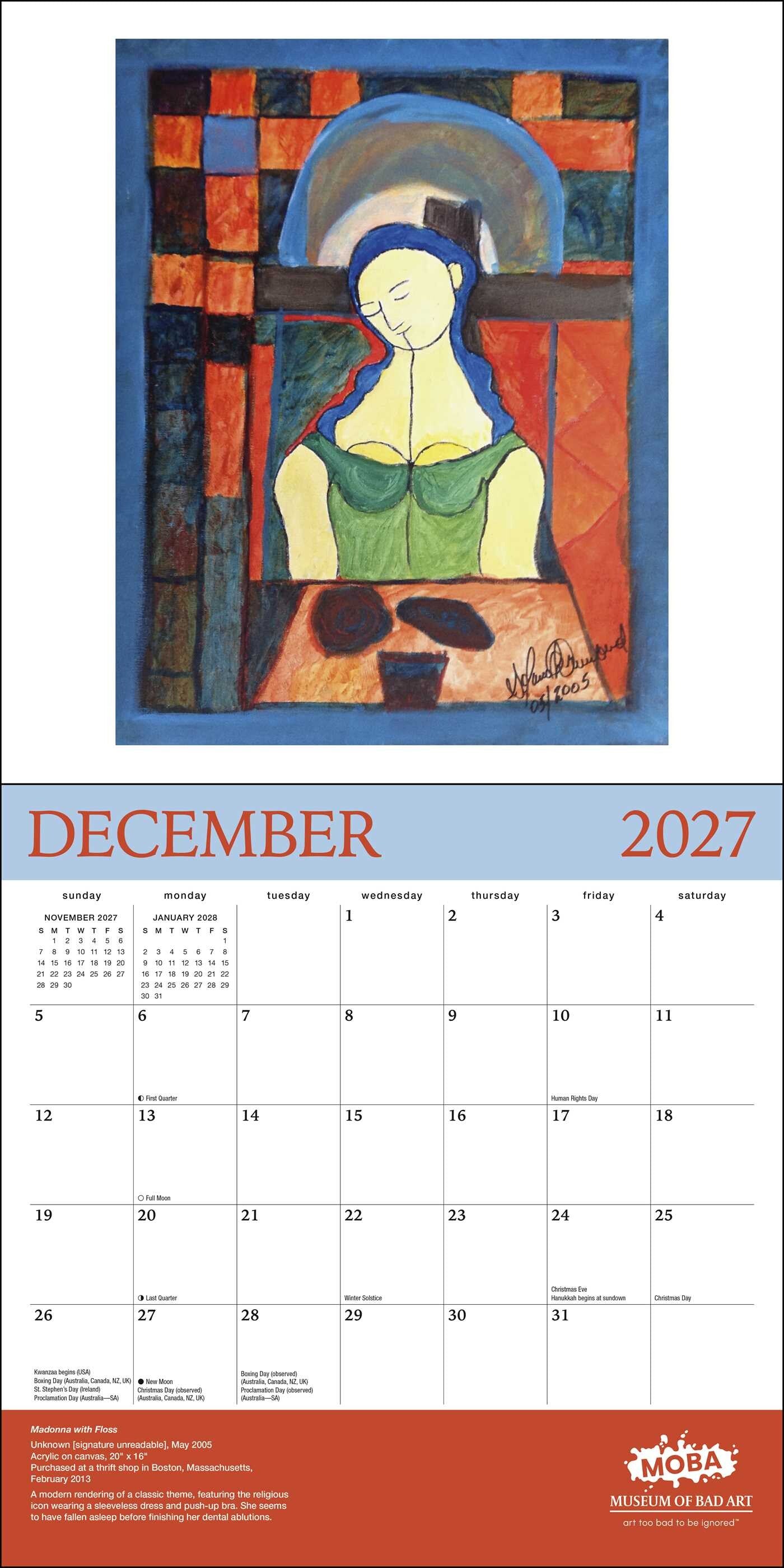 Museum Of Bad Art 2027 Wall Calendar