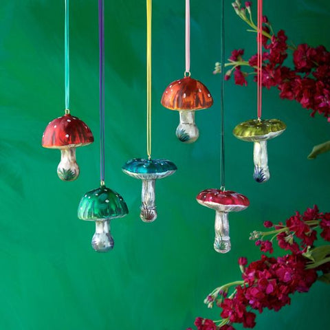 Mushroom Glass Assorted Ornament