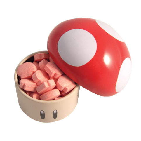 Mushroom Sours Candy Tin Super Mario Nintendo Cherry Or Green Apple