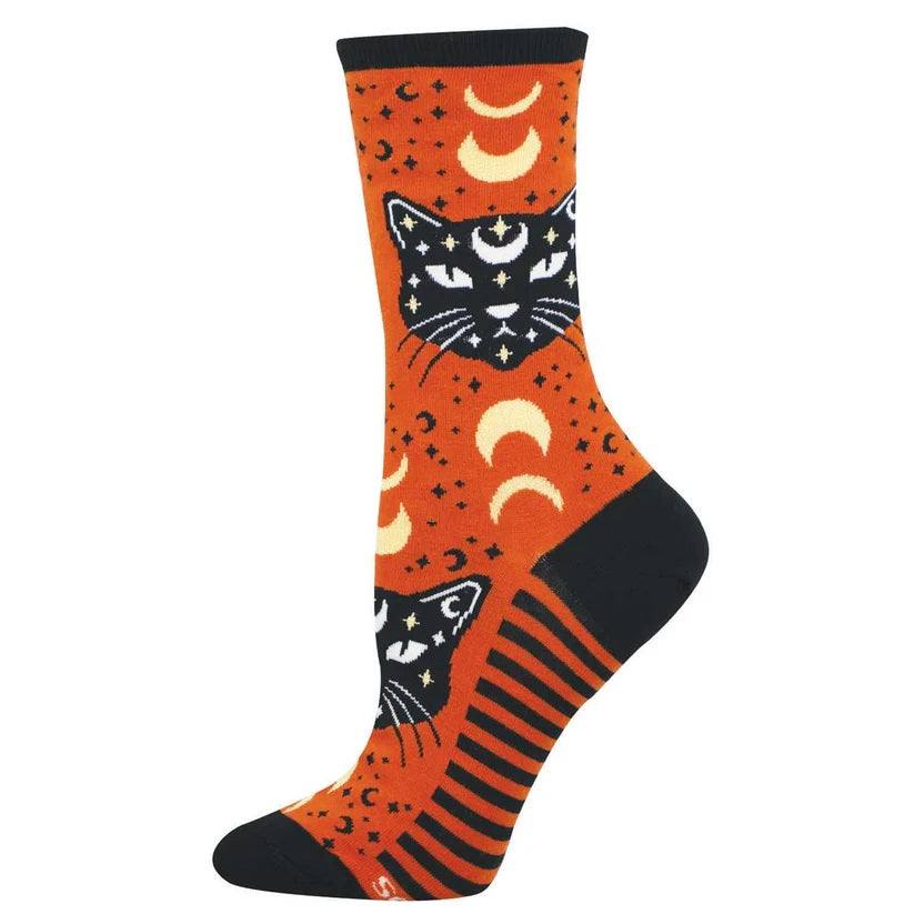 Mystic Cats Women's Crew Socks Burnt Orange