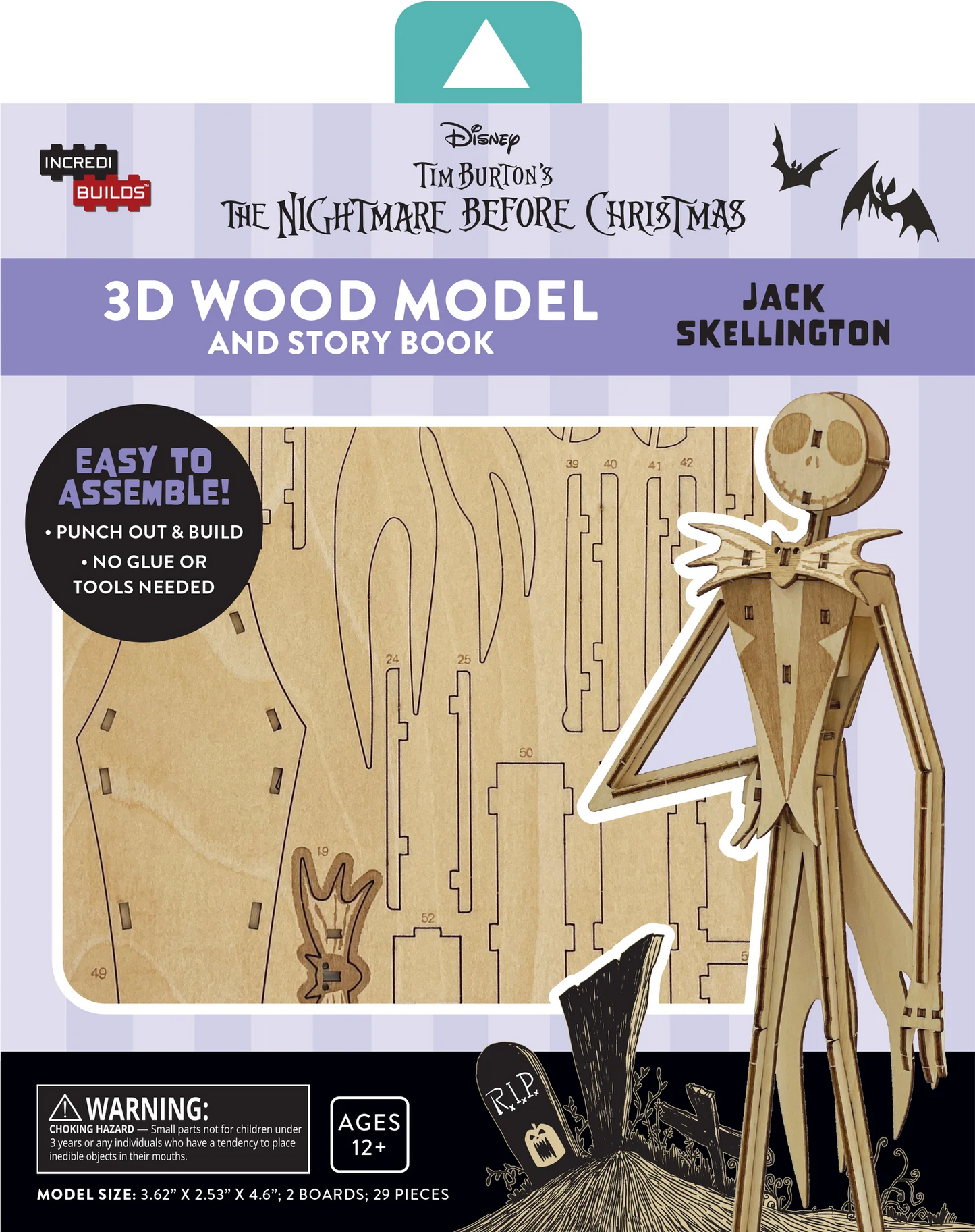 Jack Skellington IncrediBuilds 3D Wood Model Nightmare Before Christmas