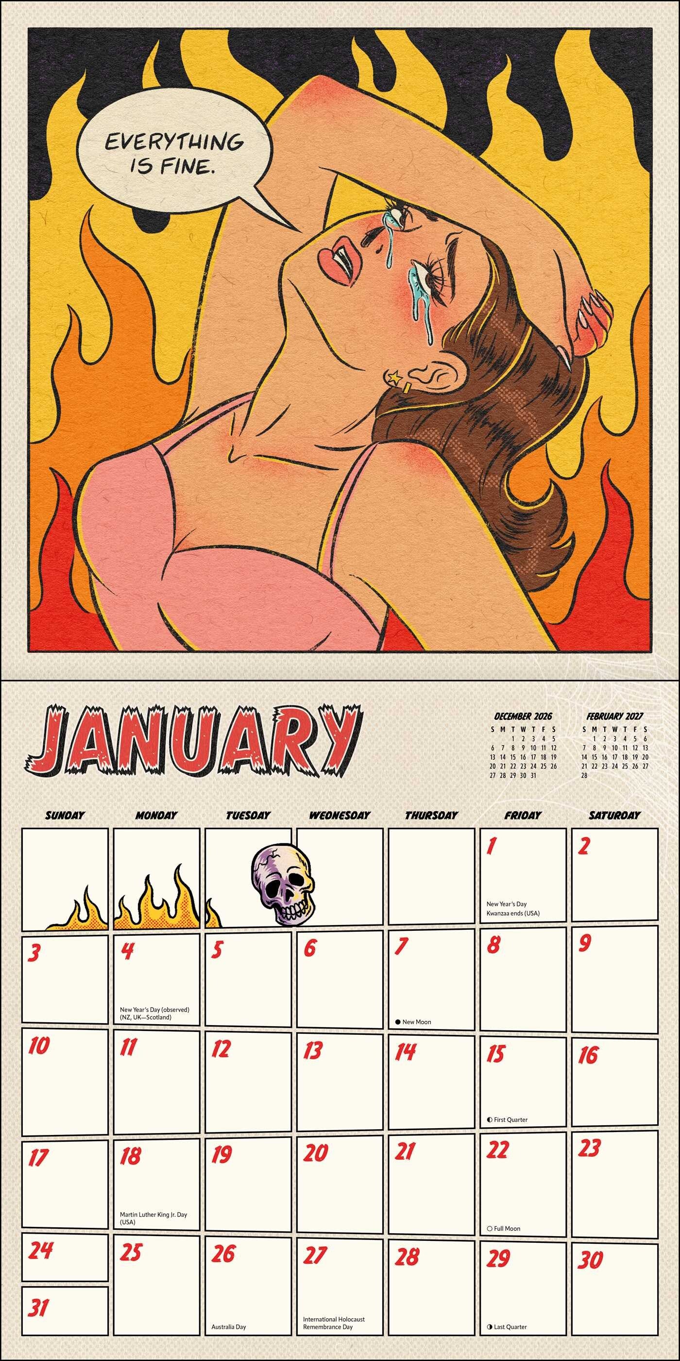 Not Today Satan 2027 Wall Calender