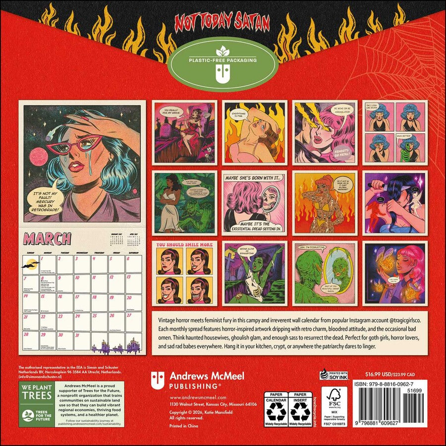 Not Today Satan 2027 Wall Calender